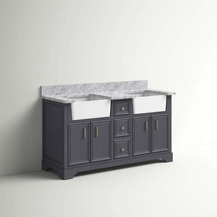 Sand & Stable Emiliano 60" Double Bathroom Vanity Set & Reviews Wayfair